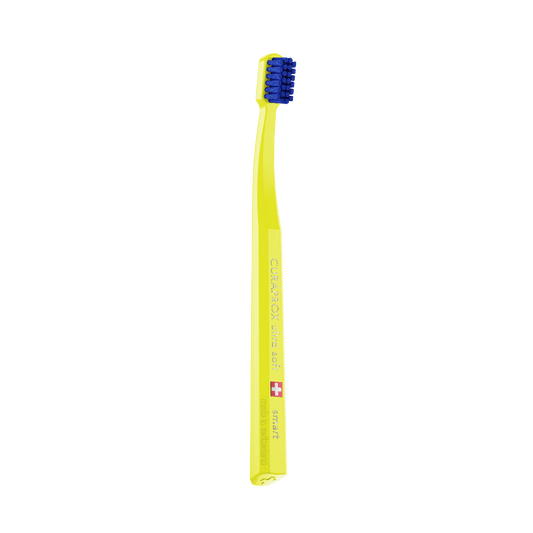 Curaprox CS smart ultra soft toothbrush with compact head and blue bristles for gentle, precise cleaning