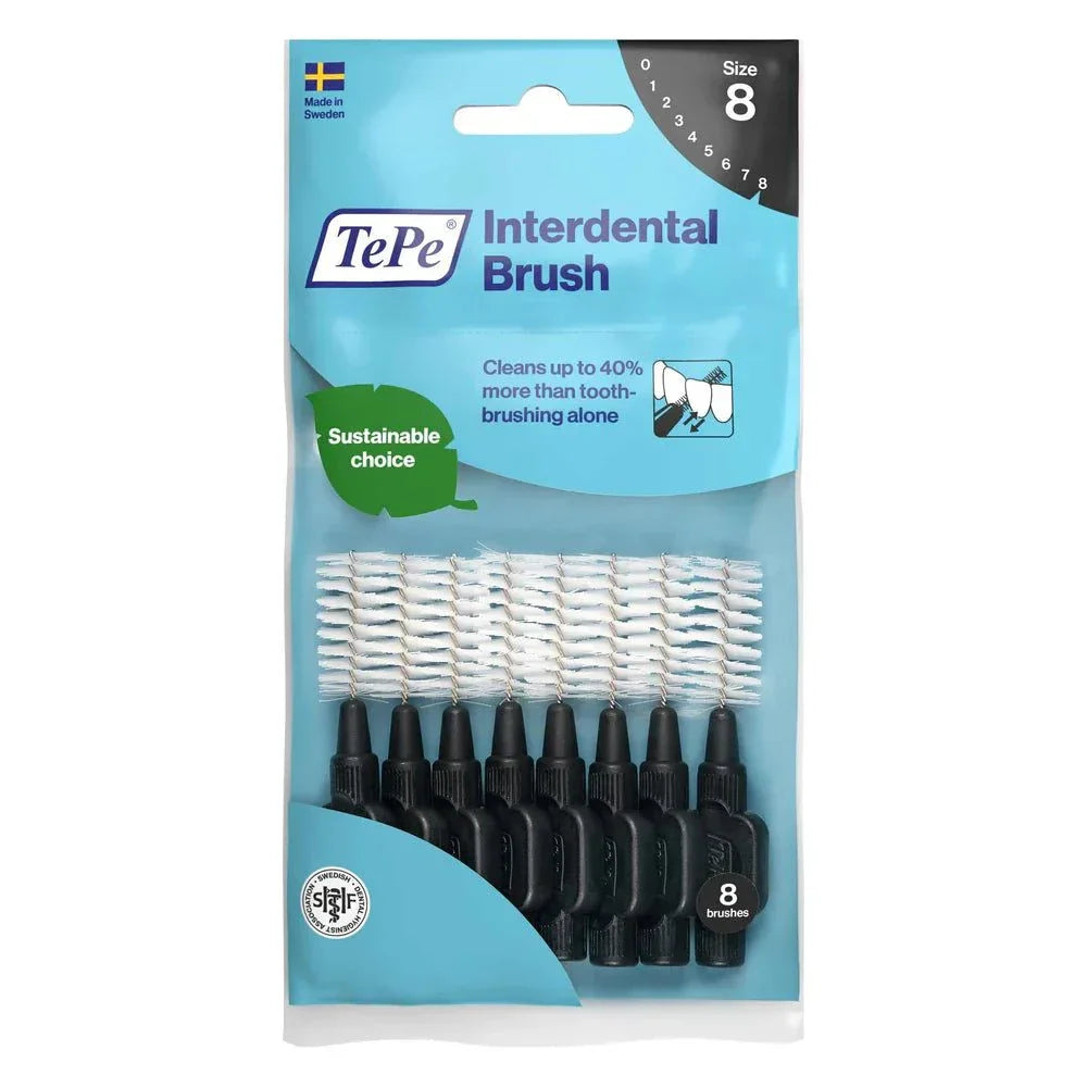 TePe Interdental Brushes size 8 pack for effective plaque removal between teeth