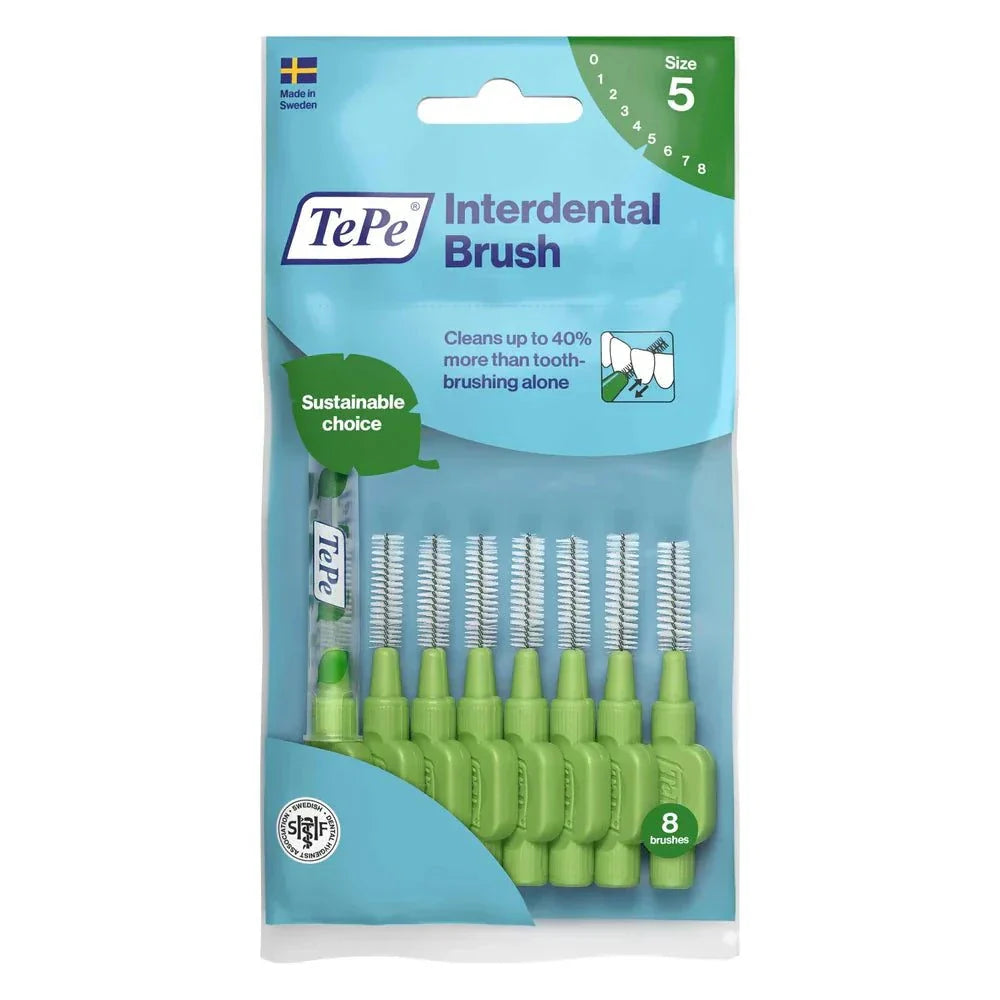 TePe Interdental Brushes original 8 pack size 5 for effective plaque removal between teeth