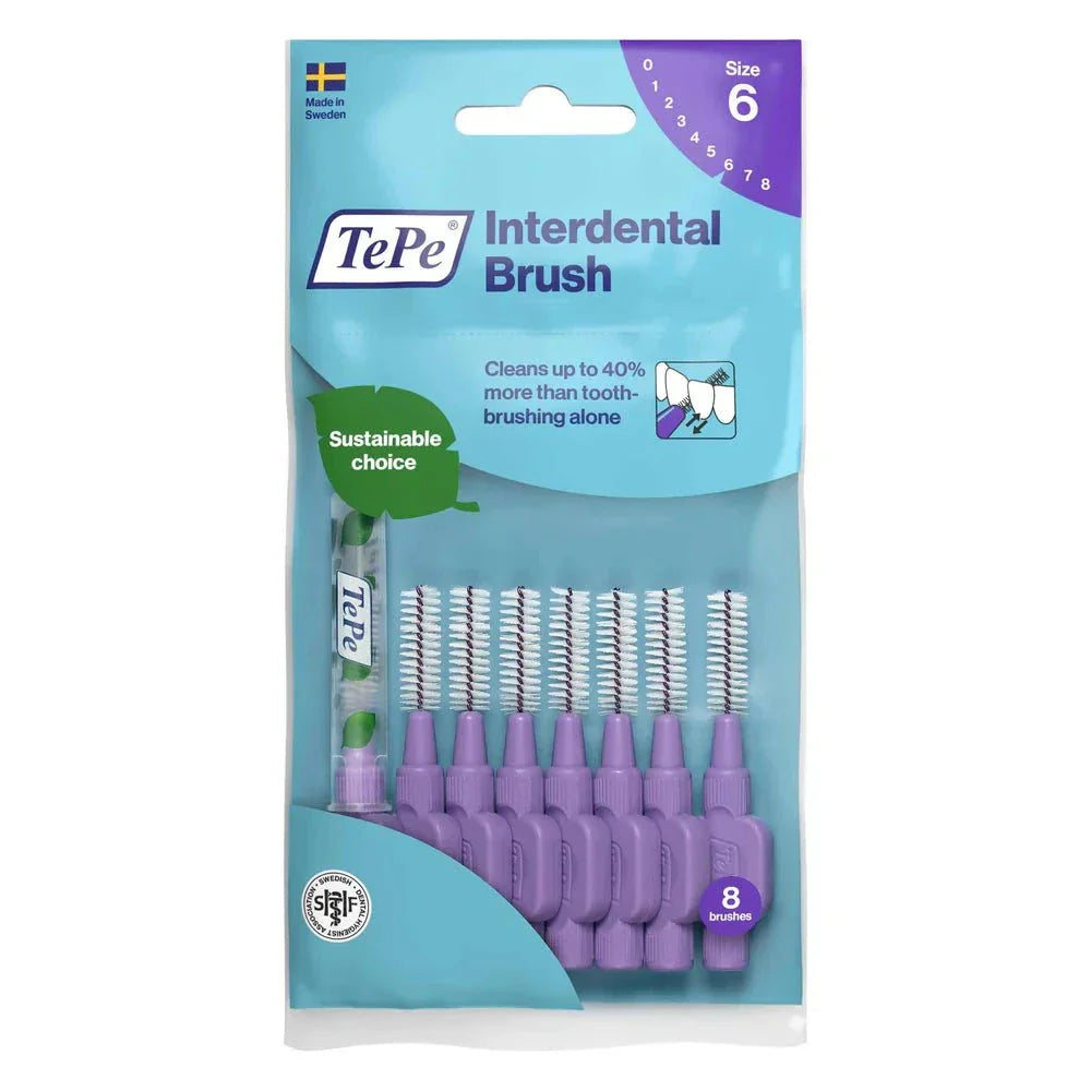 TePe Interdental Brushes size 6 pack of 8 for effective plaque removal and gum health