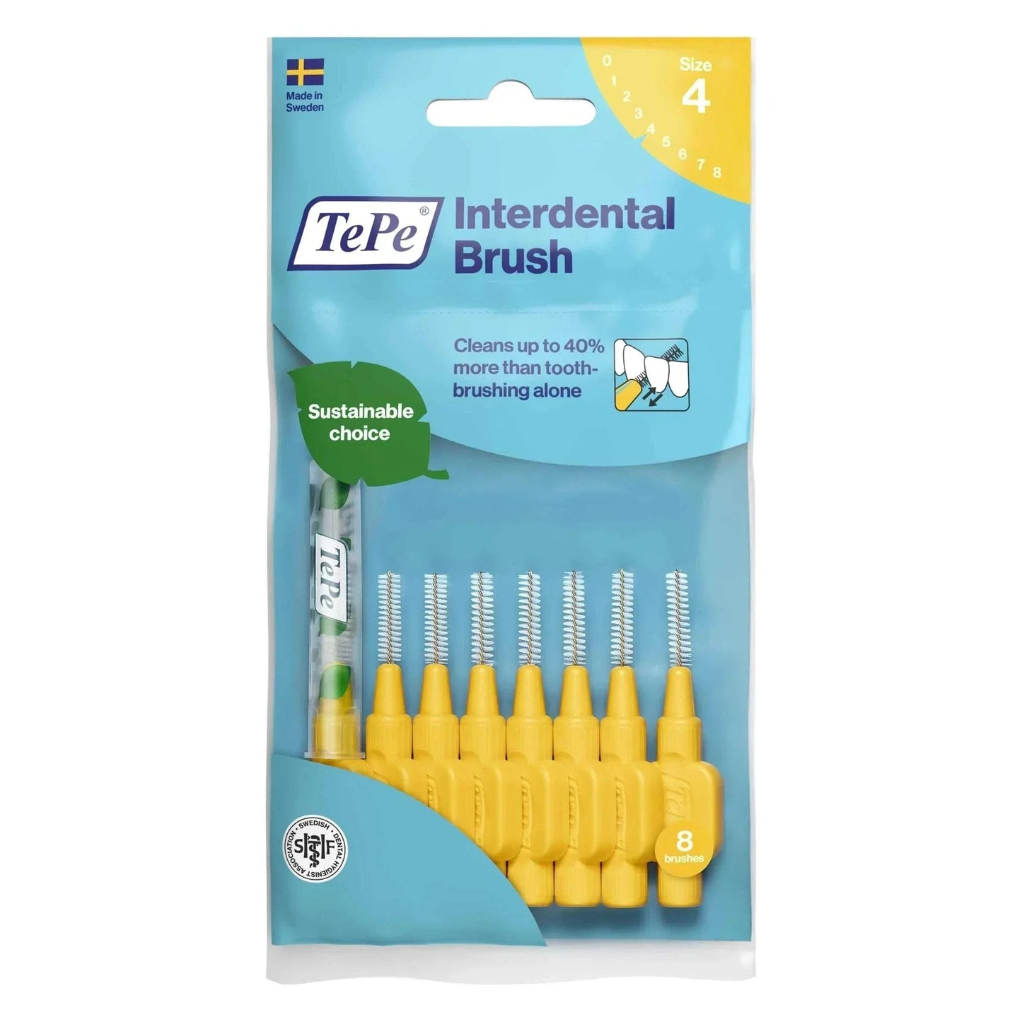 TePe Interdental Brushes size 4 pack of 8 for effective plaque removal between teeth