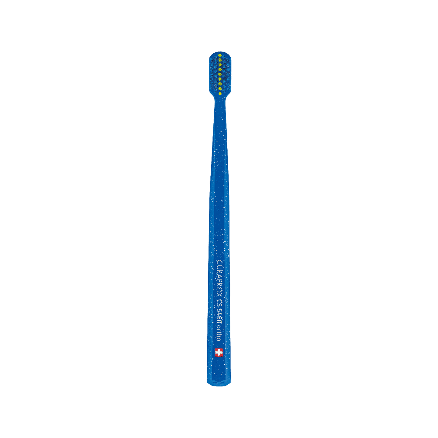 Curaprox CS 5460 orthodontic toothbrush with ultra-soft bristles and V-trim shape for braces care.