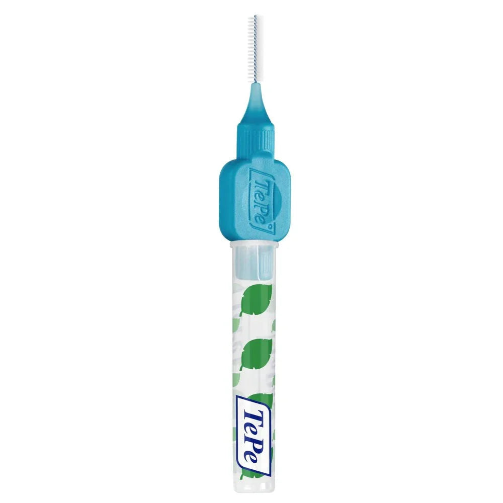 TePe Interdental Brush with blue handle for effective plaque removal between teeth