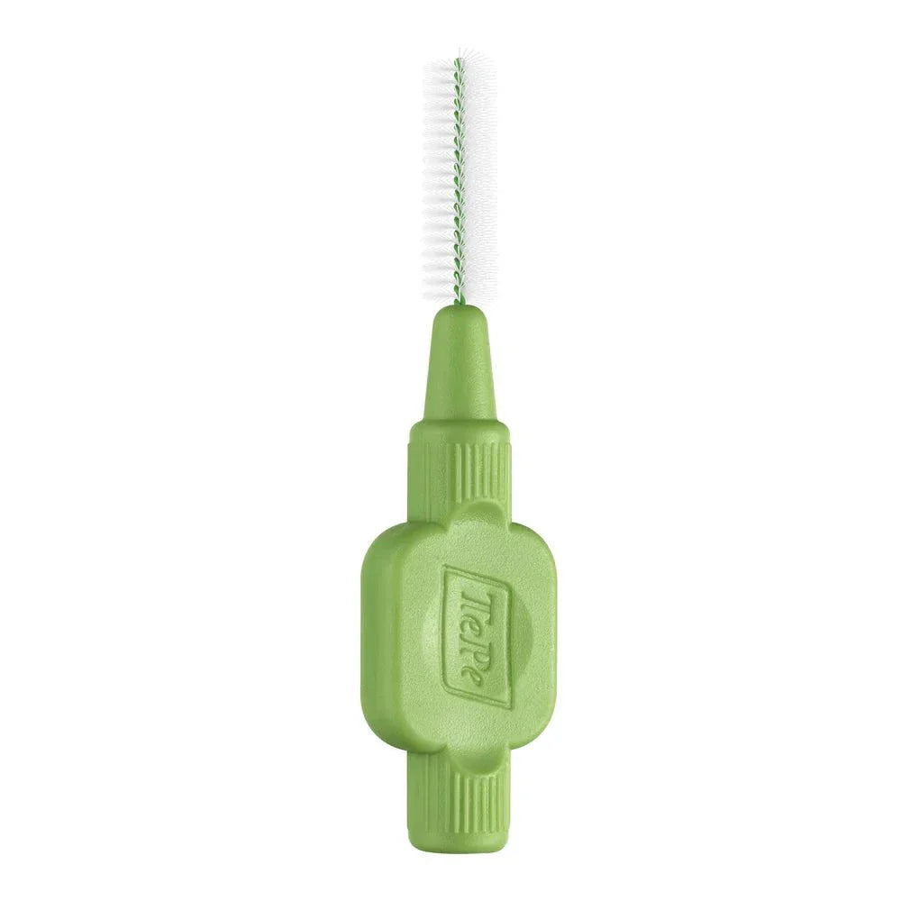 TePe Interdental Brush with green handle for cleaning between teeth and removing plaque