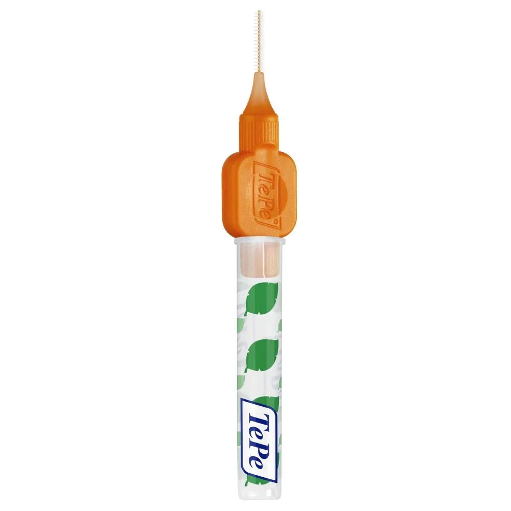 TePe Interdental Brush with orange handle for effective plaque removal between teeth