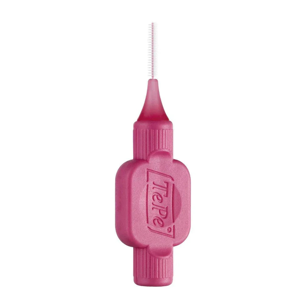 TePe Interdental Brush pink handle with fine bristles for cleaning between teeth
