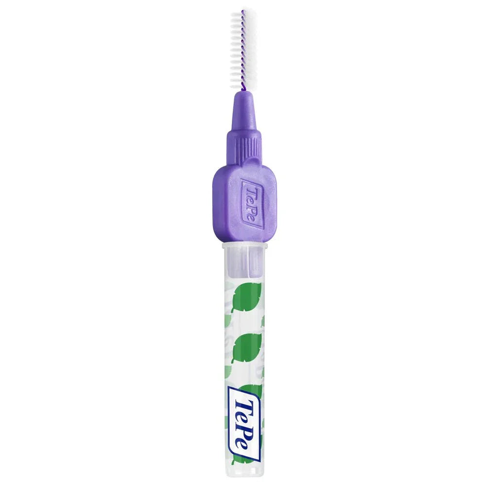 TePe Interdental Brush with purple handle for effective plaque removal between teeth