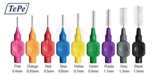 TePe Interdental Brushes 8 pack in various sizes and colors for effective plaque removal between teeth